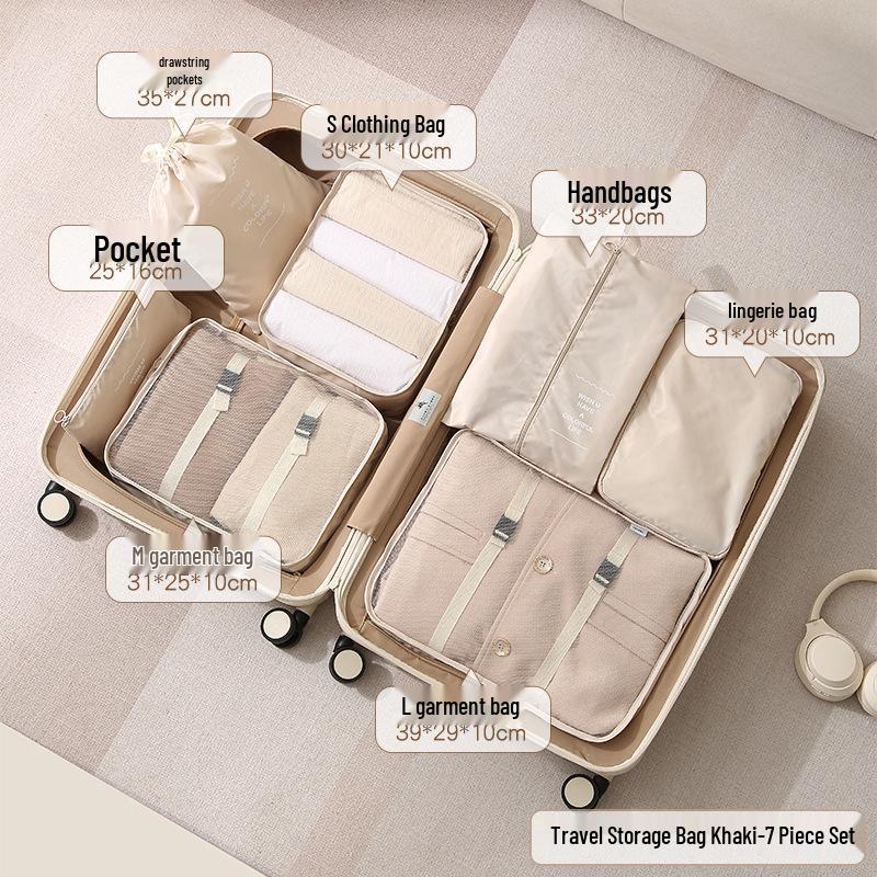 Seven-Piece Travel Storage & Packing Cube Set for Clothes
