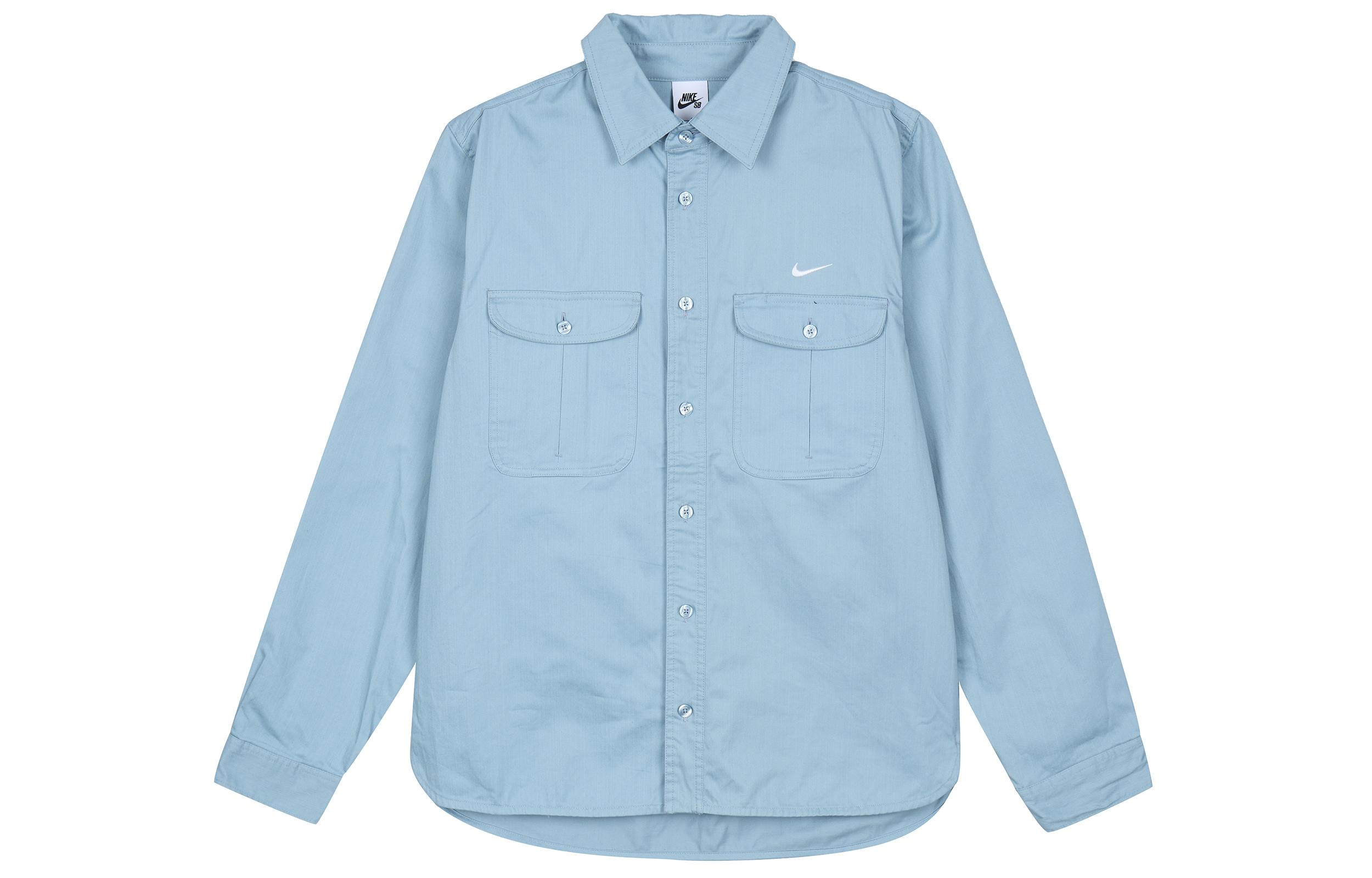 Nike Shirts Men s Haze Blue Pointed Collar Moderate Other DQ6288-494 S
