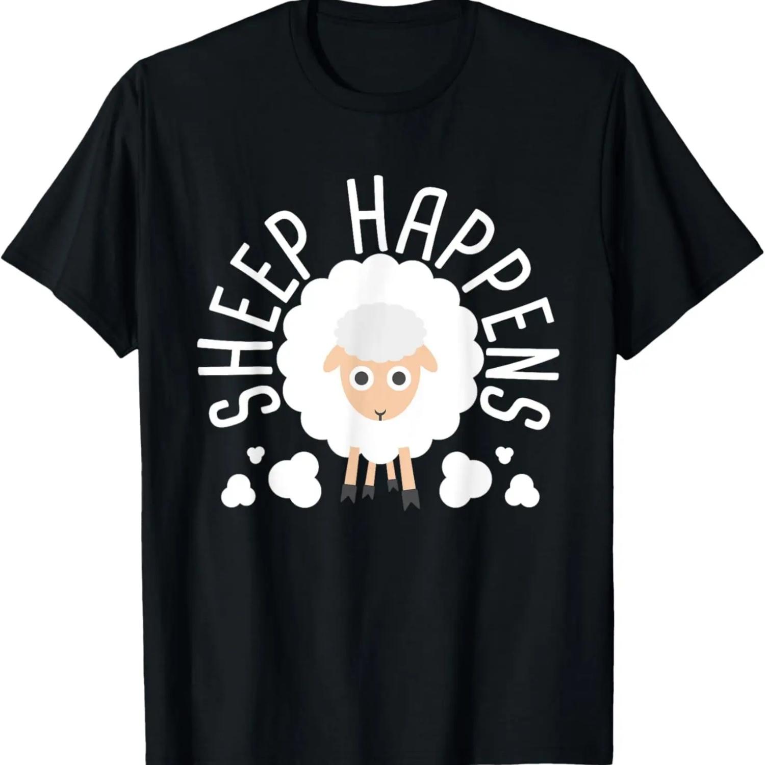 Sheep Happens - Sheep Herder Farmer Flock T-Shirt S чёрный