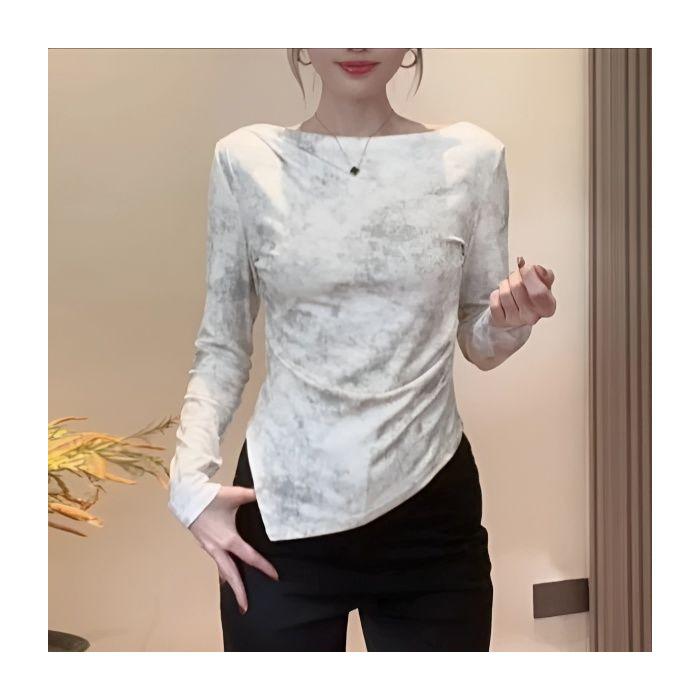 Early Autumn Tie-Dye Long Sleeve T-Shirt: Fashionable Inner Wear Top