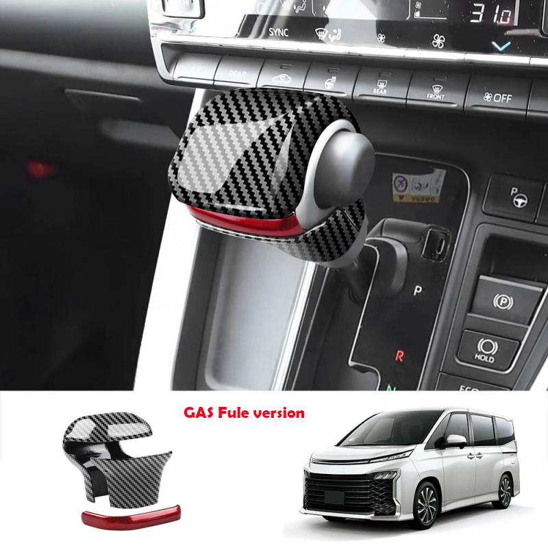 For Toyota voxy noah 90 Series   carbonfiber Car Gear Head Shift Knob Cover Handball Trim Sticker Interior Accessories ABS carbonfiber A