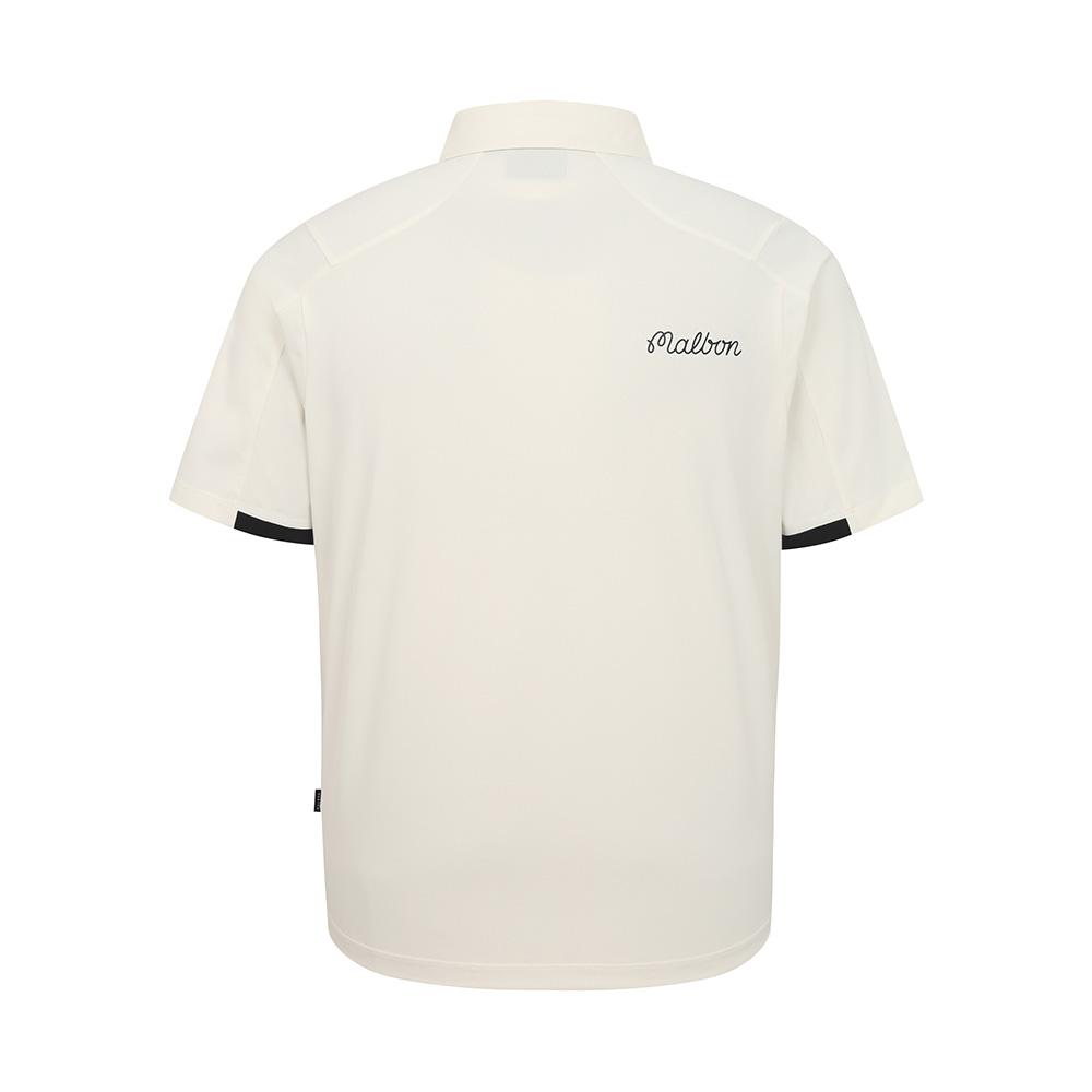 MALBON GOLF One-Point Summer Polo Shirt Cream (Man)