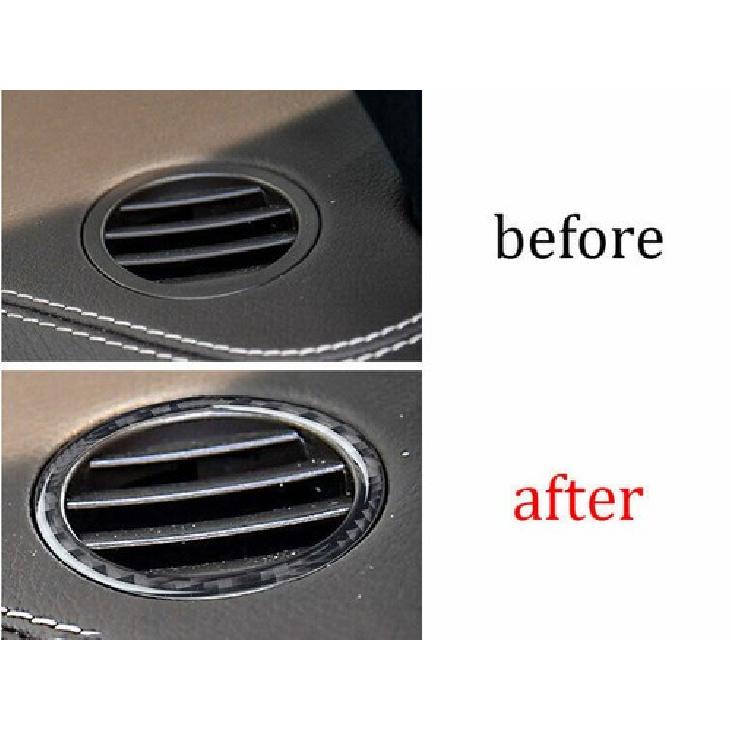 Real Carbon Fiber Cover Trim Dashboard Side Outlet Vent For Benz GLE GLS 2016-19