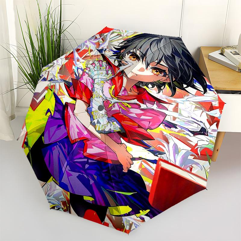 

1pc Outdoor Umbrella with Anime Character Design - Automatic Opening/Closing, Portable 3-Fold Design, 8-Bone Iron Frame - Perfect Gift for Fans,