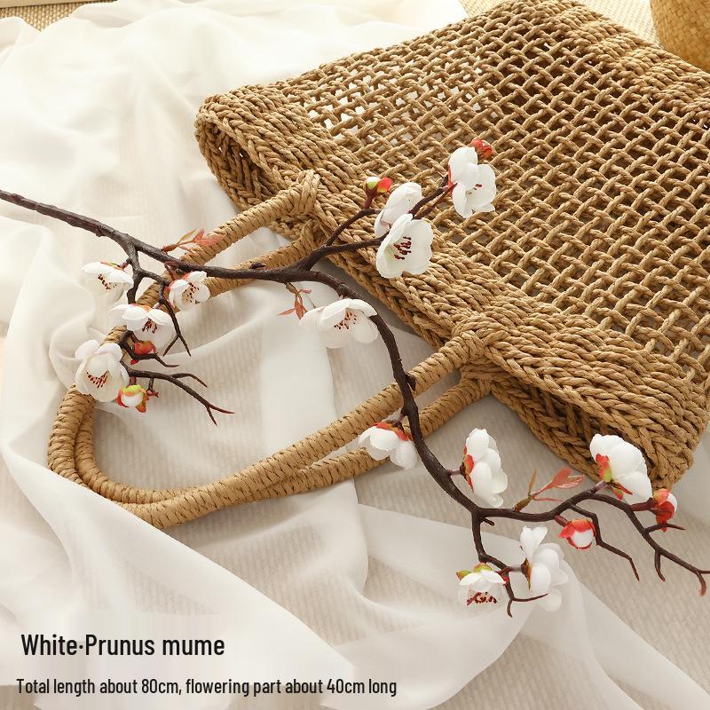 Silk Plum Blossom Simulation Flowers for Home Decor: Perfect for Living Room, TV Cabinet, or Coffee Table Arrangements.