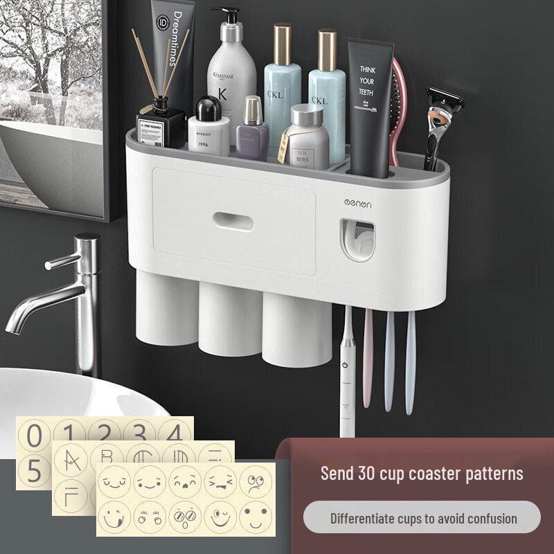 LIEI Wall-Mounted Toothbrush Holder with Cup