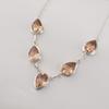 Peach Tourmaline Gemstone 925 Sterling Silver Homemade Women Necklace For Anniversary RN-1-15