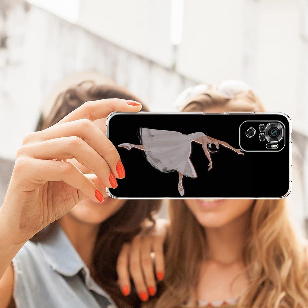 Simple Swan Dance Ballet Clear Phone Case For Xiaomi Redmi Note 12 5G 9S 9 8 10 11 Pro+ 9T 8T 10C 9C 9A 7 Pro Soft Back Cover