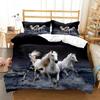 Horses HD Print Polyester Beding SetsYoung Boys Or Adult Peoples For Beds Comfortable Quilt Cover Pilowcase Beding SetTens KingSized Dimensionsd