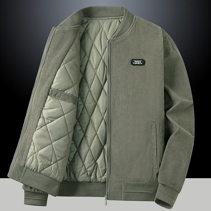 Second Open Autumn and Winter Dad's Cotton-padded Clothes with Cotton and Thickened Middle-aged Men's Coats