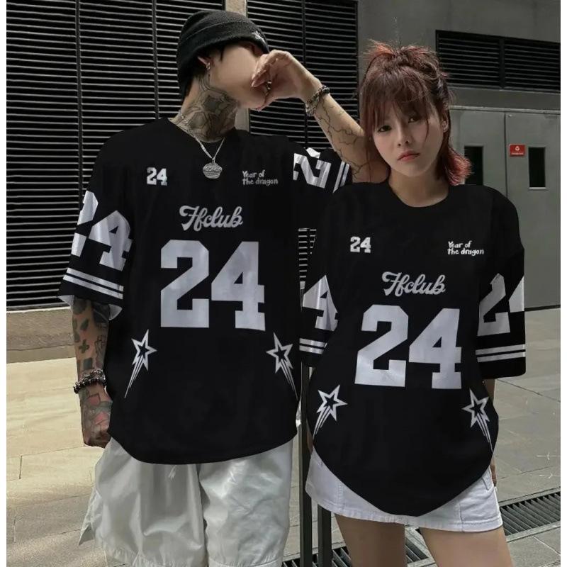 Unisex Casual Loose Fit American High Street Basketball Jersey T-shirt