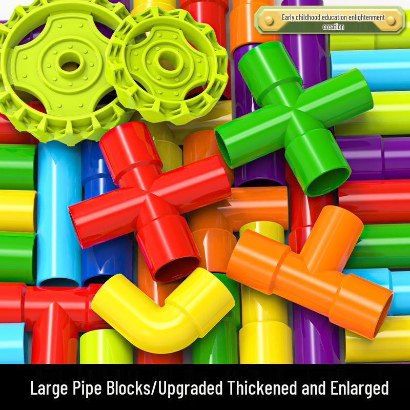 Interlocking Water Pipe Building Blocks for Early Education - DIY Educational Toys for Kids