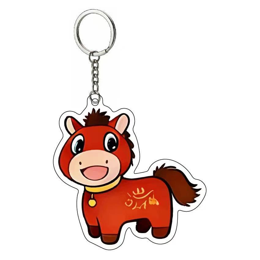 Happy Horse Year Pendant: Acrylic Keychain Gift for Friends