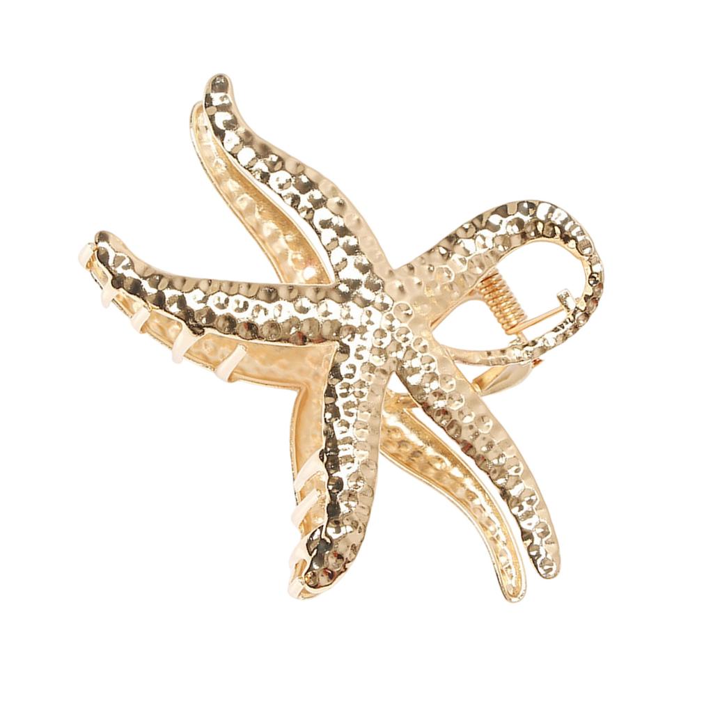 Large Starfish Design Hair Clamp Metal Hair Grip For Voluminous Hairstyles Comfortable All Day Wear