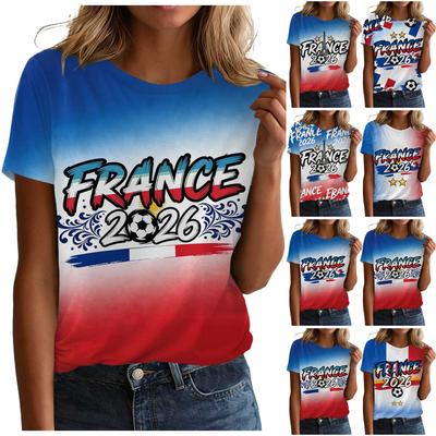 Women's Casual Crew Neck Short Sleeve Pullover T-Shirt Letter Print Top for Sports and Everyday Wear Lightweight Comfortable Fit