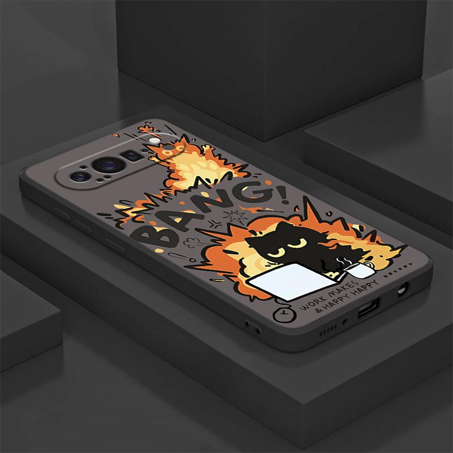 

Case for Google Pixel 7a 9a 8a 6a 6 7 8 Pro 10 9 Pro XL Funda Phone Cover Creative Label Black Cat Google Pixel 7 Pro