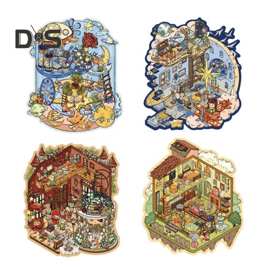 

4 шт. DIY 3D наклейки для сцен, мультяшные кошки, наклейки для досуга для взрослых, подростков и детей, создайте свои собственные наклейки для сцен для снятия стресса D