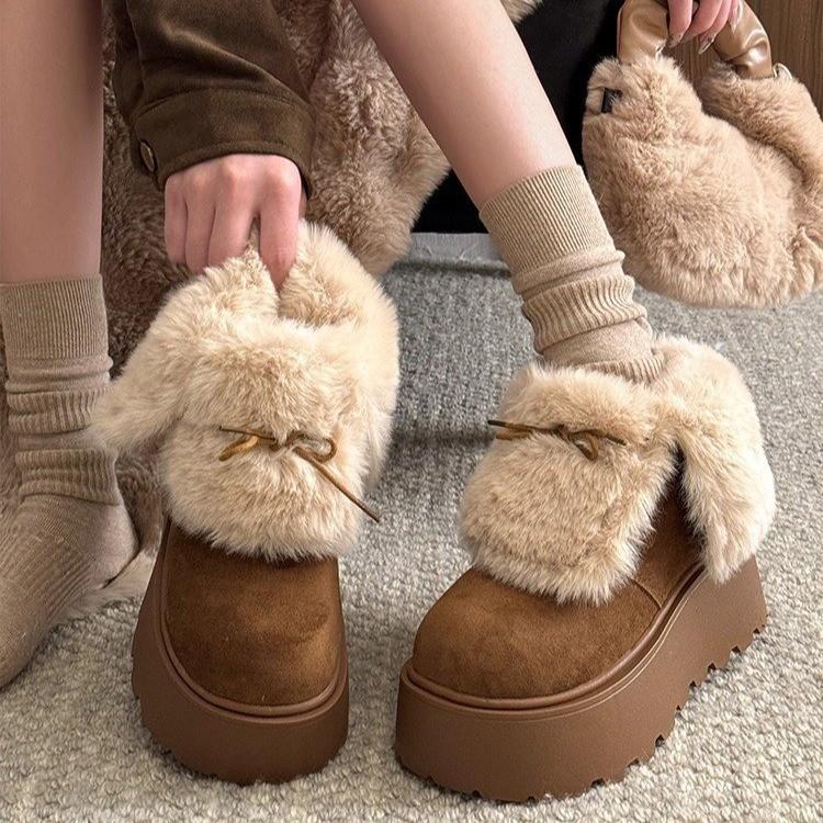 Women s thick-soled winter lace-up flip-flop two wear lightweight warm anti cold padded snow boots non-slip wear casual sneakers cotton shoes 40 4200₽