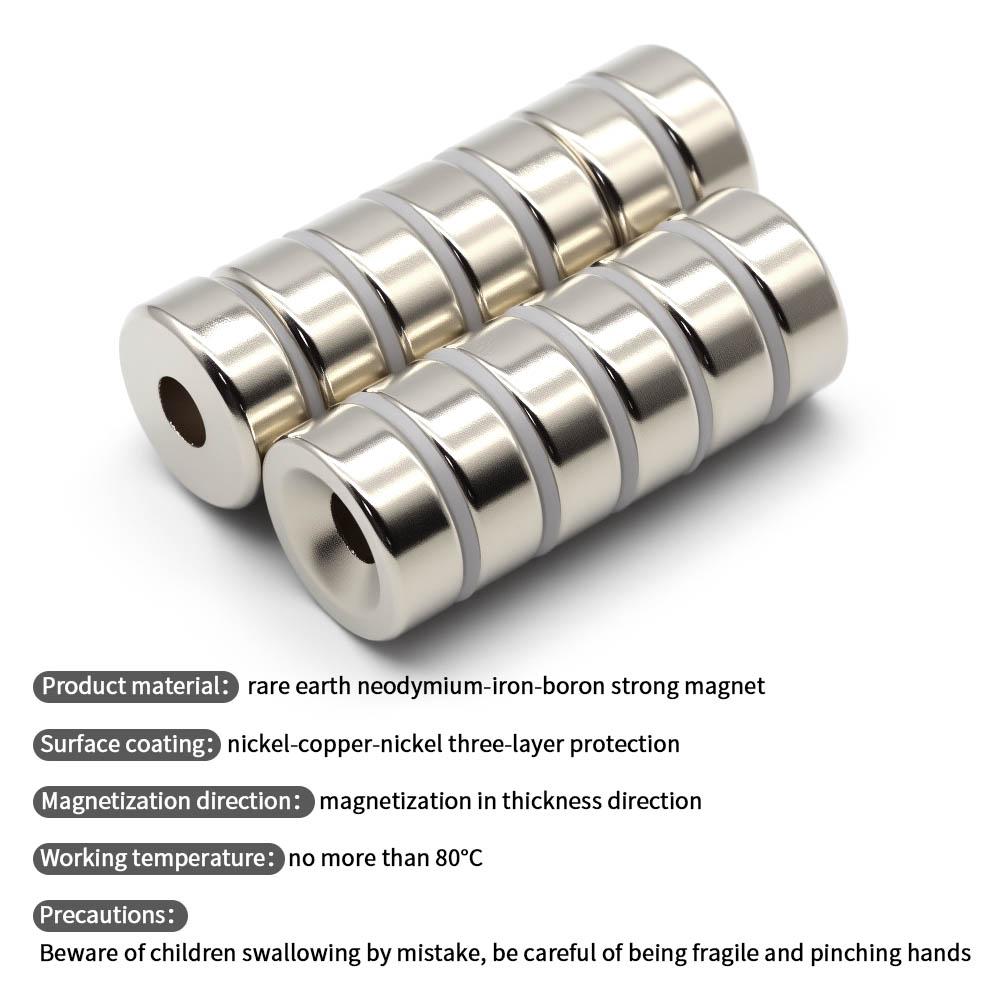 20x8-6mm Super Strong Neodymium Magnet N35 NdfeB Permanent Magnetic imanes Round With Holes Powerful Magnets Refrigerator Magnet