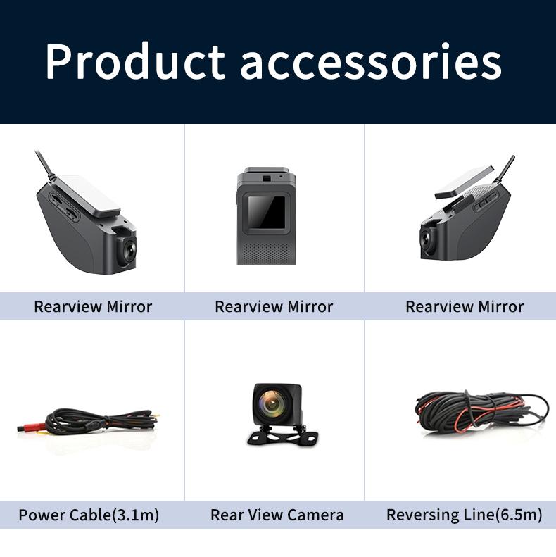 Car 2K Dash Cam Recorder with GPS 4G Loop Recording MicroSD Support Night Vision 3-axis G-Sensor