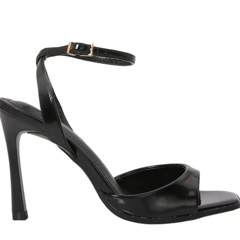 Black String Bead Decoration Pumps Women Sexy Pointed Toe Slingbacks High Heels for Ladies Elegant Dress Shoes Heeled Sandals