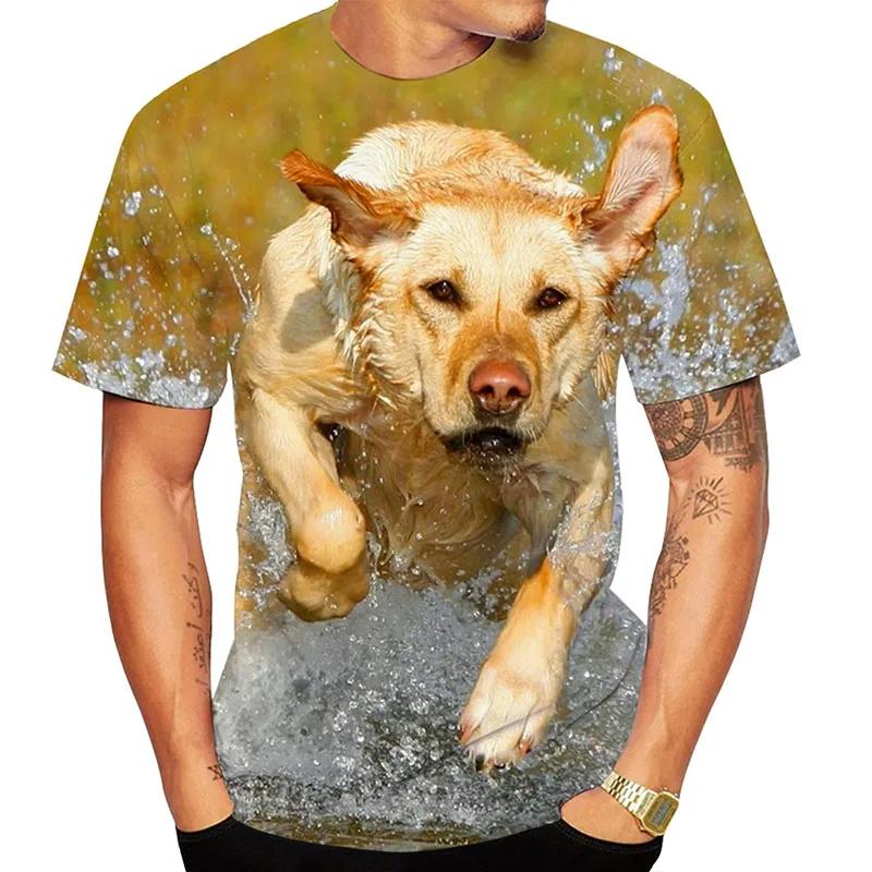 Summer Animal Dog 3D Print T-Shirts Casual Short Sleeve Streetwear Hip Hop Harajuku Men's T-shirts
