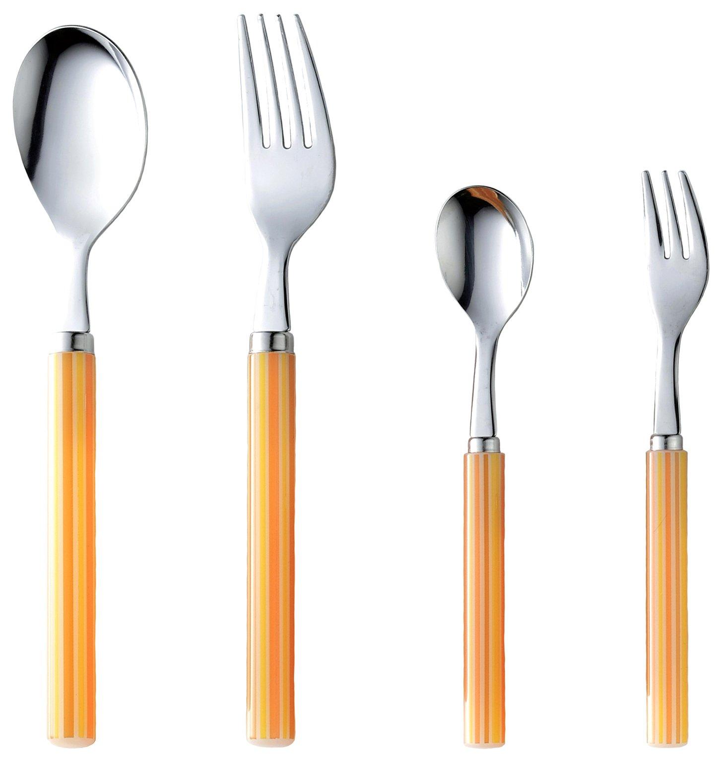 Nagao Stripe Dinner Cutlery 4 Made in Japan Set, Pieces, Orange, оранжевый