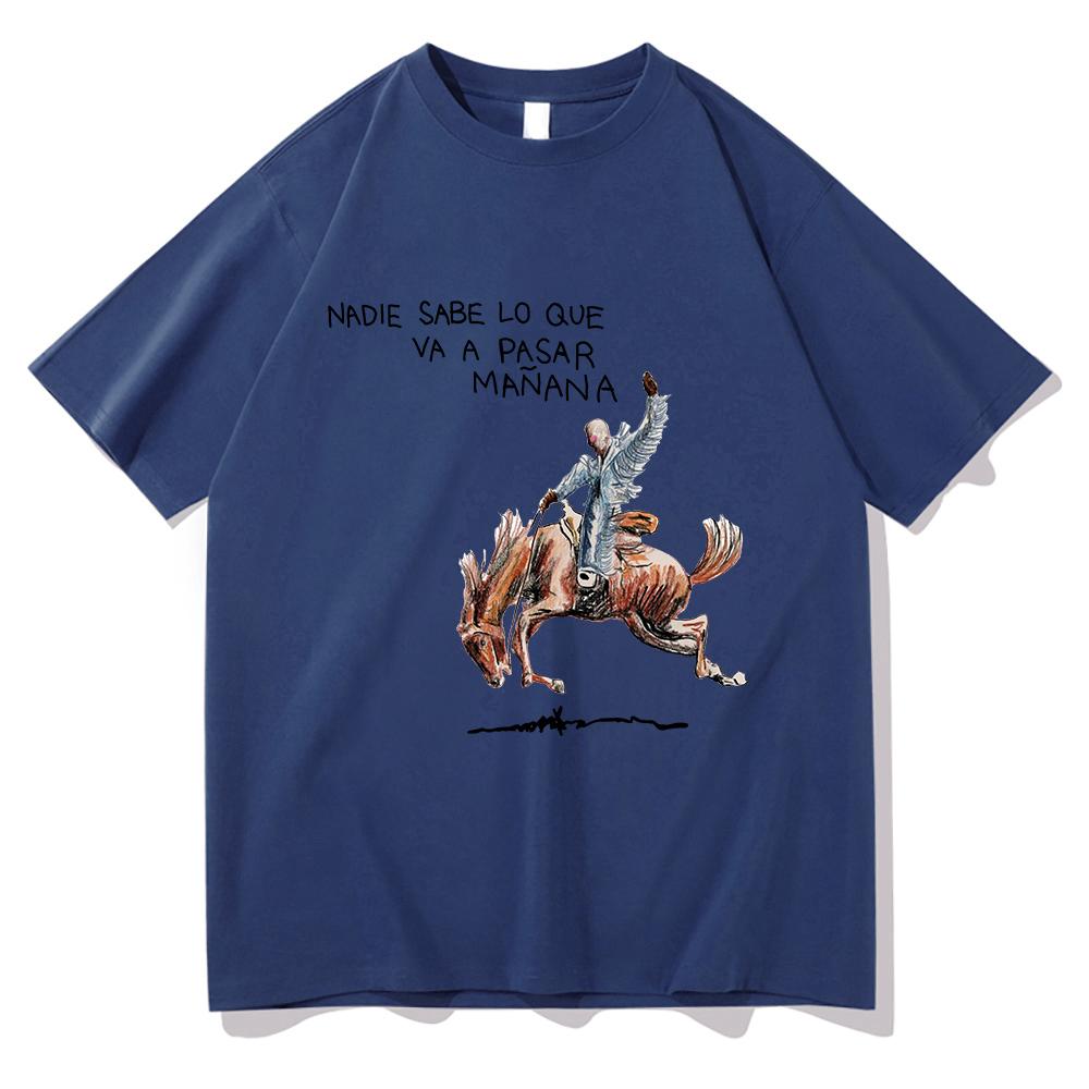 Bad Bunny Nadie Sabe Album Tee Men Women TShirt Short Sleeve Commemorate Tshirt Harajuku Unisex Clothing Pure Cotton Fan Gifts