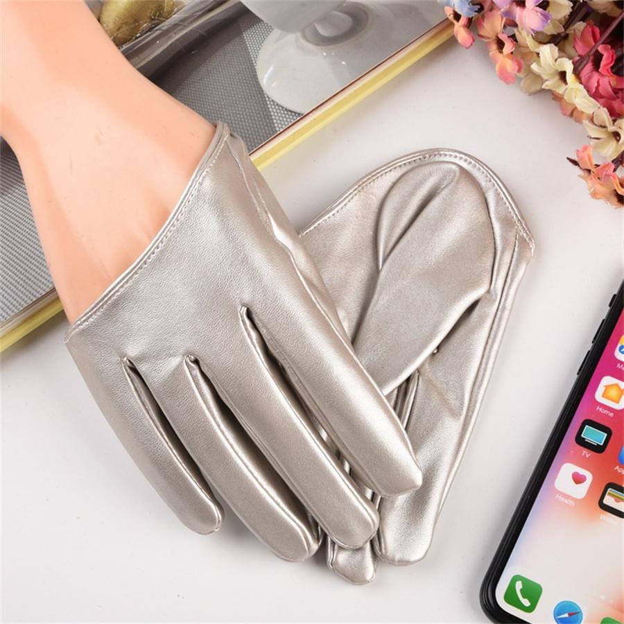 Half Palm Leather Gloves, Stylish Finger Gloves for Party, Wedding & Photography Cosplay & Driving