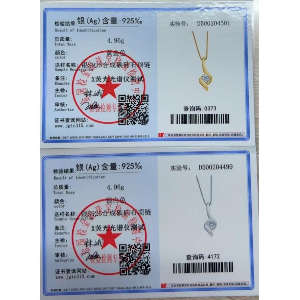 6.5mm Luxury High End Moissanite Necklace 925 Sterling Silver Clavicle Chain D VVS1 Exquisite Fashion Jewelry For Women