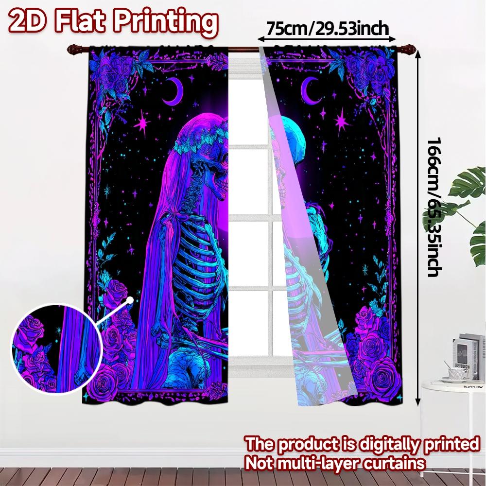 Set Of 2 Flat Printing Jit Curtains Without Rod Eternal Love Popular Window Treatment Durable Polyester Made