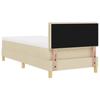 Box Spring Bed with Cushions and Adjustable Headboard Cream 80 x 200 cm Fabric
