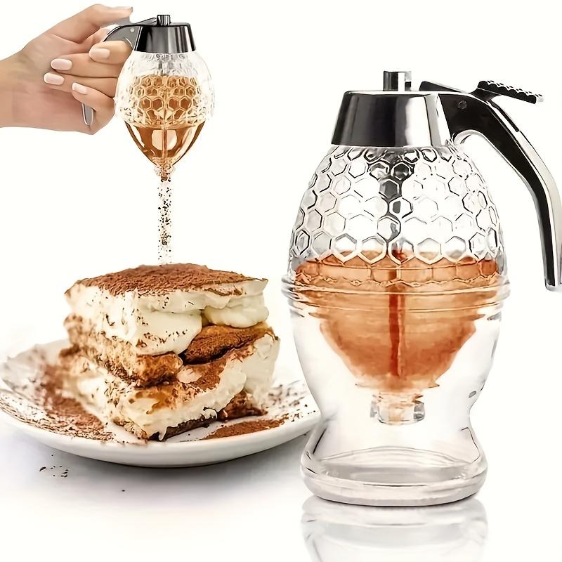 Honey Dispenser Syrup Dispenser Jar Leakproof Honey Syrup Pourer Kitchen Honey Container