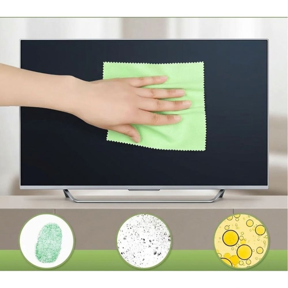 100pcs Thickened Knitting Microfiber Cleaning Cloths Washable Lens Cleaning Cloths Jewelry Store