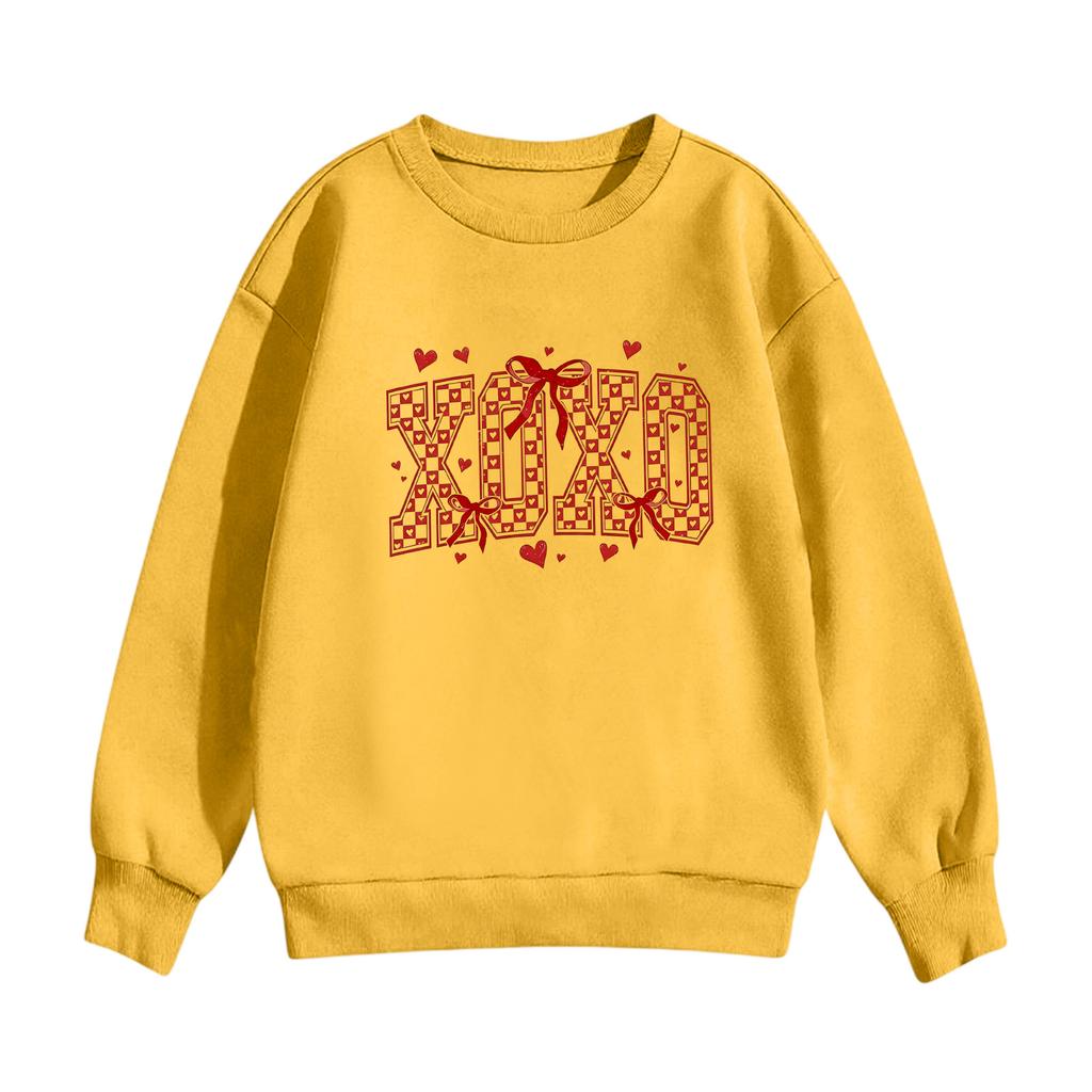 Dětská ležérní mikina s kulatým výstřihem a potiskem, s dlouhým rukávem a kapucí