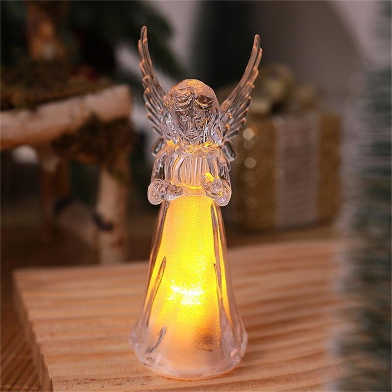 4Pcs Clear Angel LED Night Lamp Cartoon Bedsides Ornaments Creating Warm Ambients Lighting