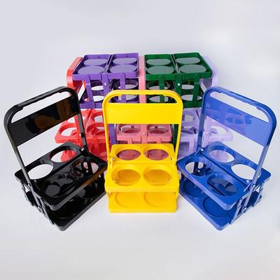 1Pcs Durable Basket Cup Organizer Beer Rack 4 Holes Foldable Beer Bottle Carrier Reusable Bar Beverage Display Drink Holder