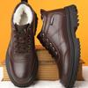 Cotton Shoes High-top Plus Velvet Thickened Warm Men's Shoes Fur-in-one Snow Boots All-match Casual Leather Shoes
