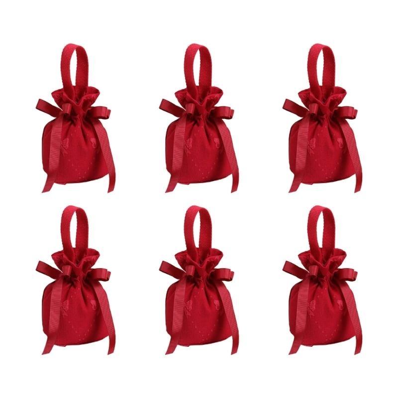 Pack of 6 Wedding Candy Boxes Handbag Party Gift Bags Candy Bags Pouches