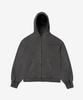 Attitude Attitude Aa Curved Garment Dyeing Sweat Hoodie Zip-Up Gray