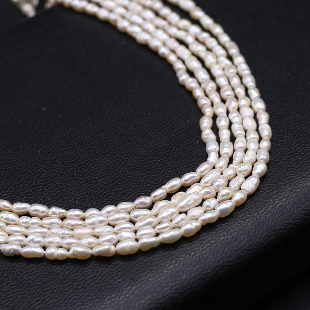 1String, White Natural Freshwater Pearls, Irregular Rice Shape Pearl Beads, 2-3mm, for DIY Jewelry Making, Unique Birthday Party Wedding Crafts, 36cm