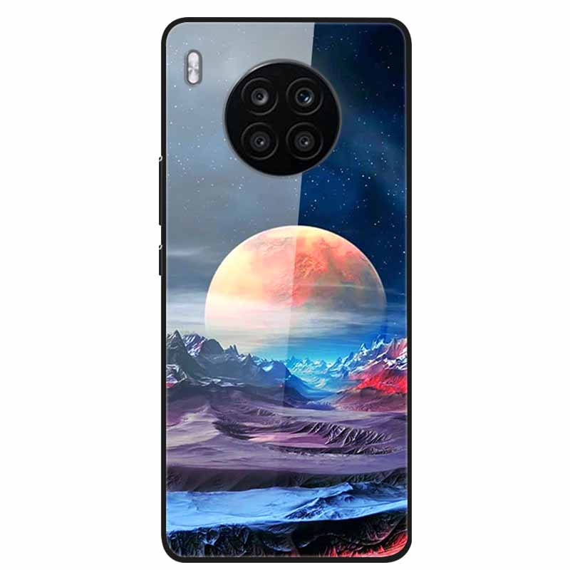 Tempered Glass Cases For Honor 50 Lite Covers Protective Fashion Hard Back Cover for Huawei Honor 50 Lite Phone Cases 50Lite Bag