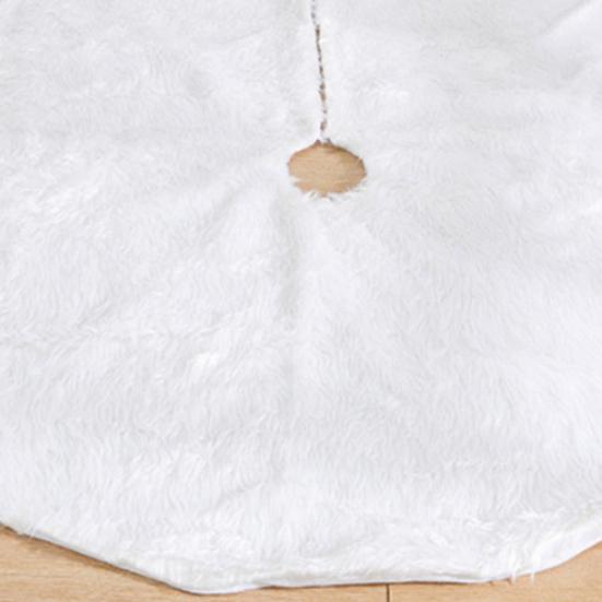 Fluffy Faux Fur Christmas Tree Skirt White Plush Xmas Tree Base Cover Mat for Merry Christmas Party Decoration