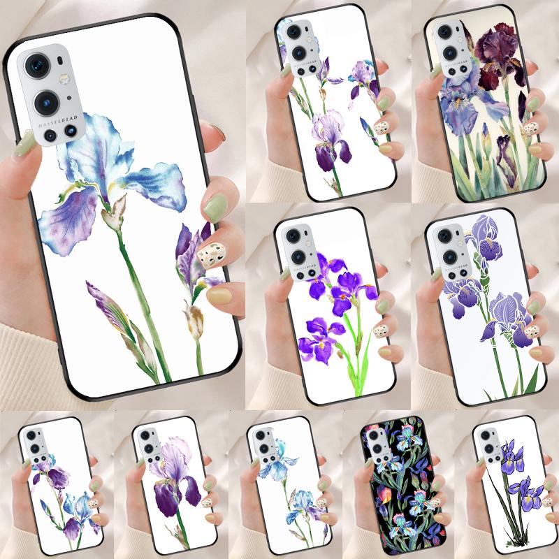 Iris Purple Flower Watercolor For Realme GT 6T 5 6 GT 7 Pro C67 C75 C61 C55 C53 C51 C21Y C25S 10 11 12 13 14 Pro Plus Case