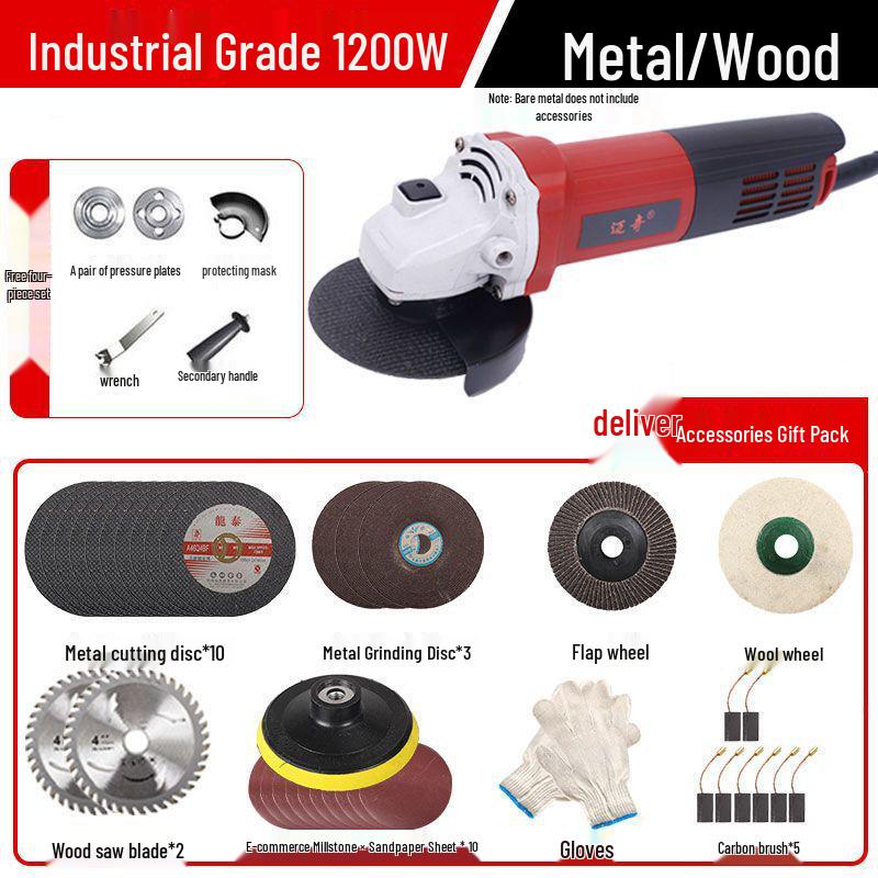 Multifunctional Electric Angle Grinder & Polisher: High-Power Handheld Grinding and Cutting Tool