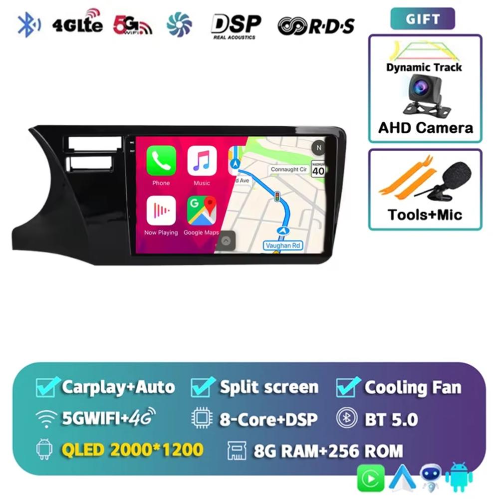 Carplay Car Multimedia Player For Honda City 2014 - 2019 Car Radio Android 14 Stereo 4G Navigation Head Unit Autoradio GPS Auto