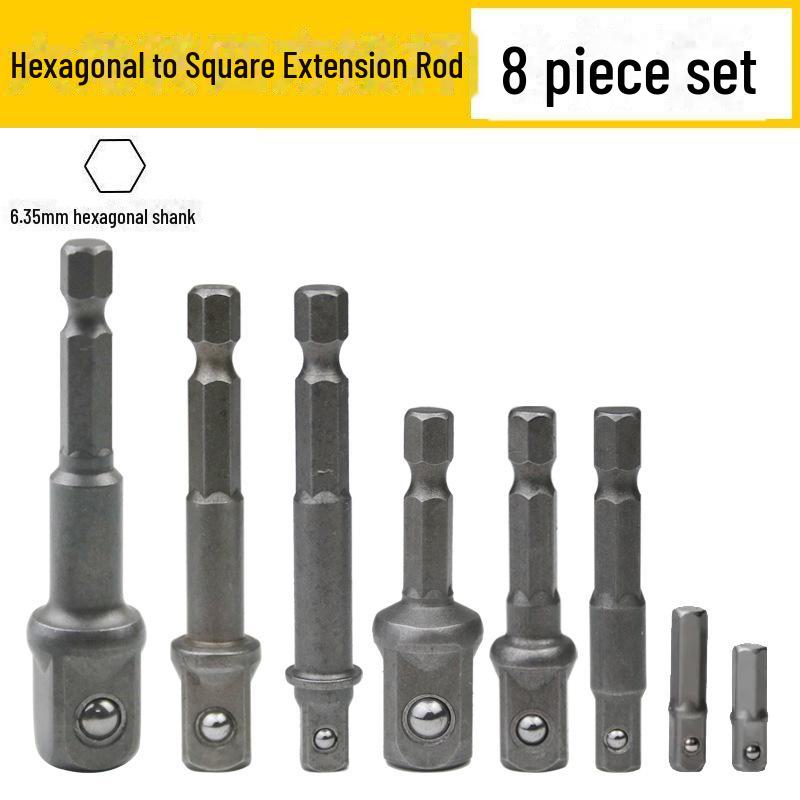 Hexagonal To Square Head Drill Adapter Rod Set - Large, Medium, Small Fly Conversion