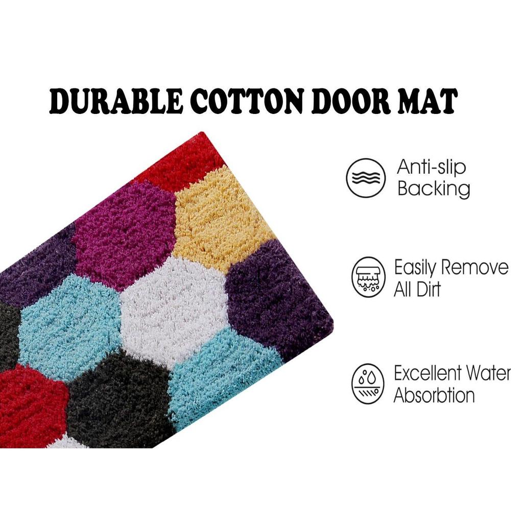 Cotton Door Mat (Multicolor, Standard)