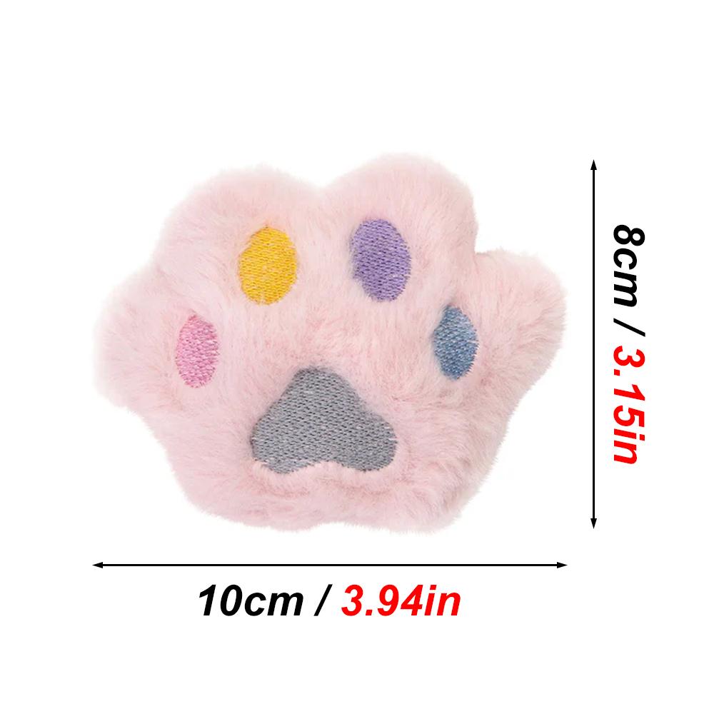 1pc Cute Paw-shaped Cat Plush Toy Coral Fleece Interactive Pet Chew Toys for Kitten Teeth Cleaning Bite Resistant Cat Pillow Toy