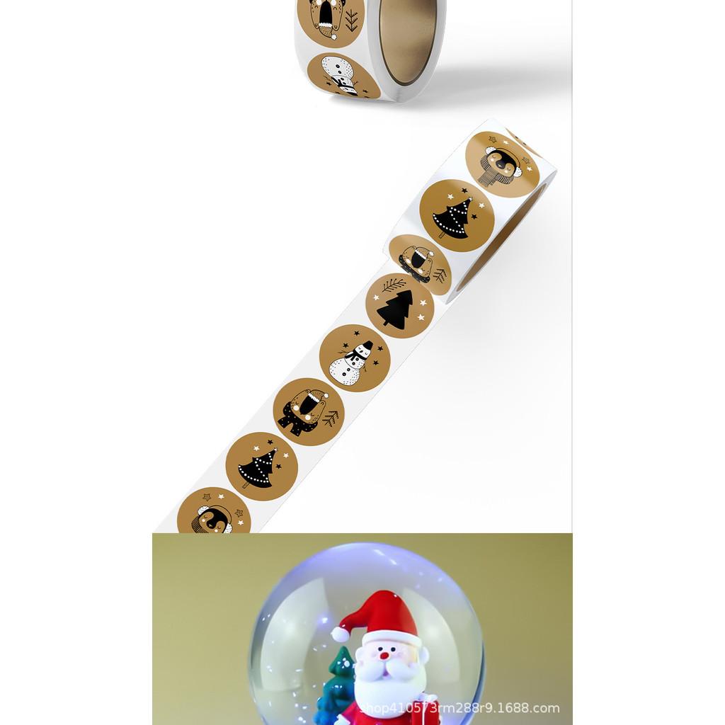500Pcs/Roll Black White Holiday Animal Christmas Stickers - Gift Packaging Labels BulingBulingStickers Store